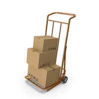 Copper Hand Truck With Boxes PNG & PSD Images