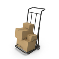 Black Hand Truck With Boxes PNG & PSD Images