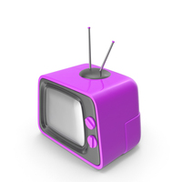 Purple Cartoon Television PNG & PSD Images