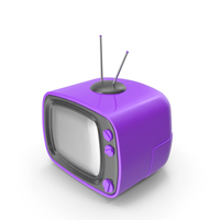 Purple Cartoon Television PNG & PSD Images