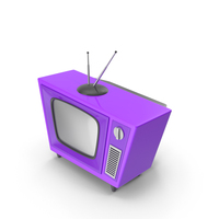 Purple Cartoon Television PNG & PSD Images