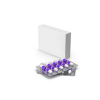 Medication Package With Purple Capsule Pills PNG & PSD Images