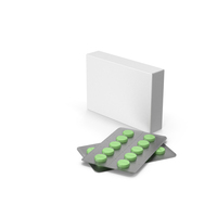 Medication Package With Green Round Pills PNG & PSD Images
