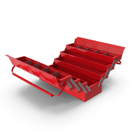 Red Metal Cantilever Tool Box Tier Open PNG & PSD Images