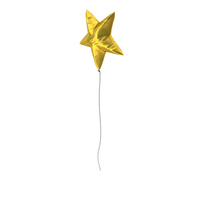 Star Balloon Single Golden PNG & PSD Images