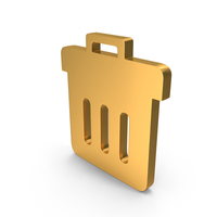 Gold Trash Bin Symbol PNG & PSD Images