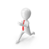 Running Stickman With Red Tie PNG & PSD Images