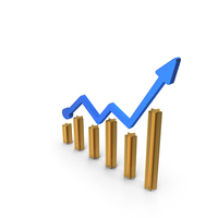 Graph Arrow Chart Market Growth 2 Gold PNG & PSD Images