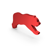 Metallic Red Stock Market Bear Loss Symbol PNG & PSD Images