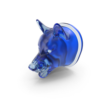 Blue Glass Wolf Head Toy PNG & PSD Images
