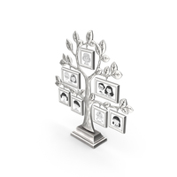 Silver Family Tree Picture Frame PNG & PSD Images