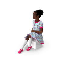 Seated Black Child Girl PNG & PSD Images