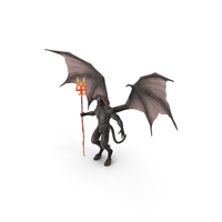 Devil Character with Trident Neutral Pose PNG & PSD Images