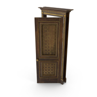 Faded Wood Decorative Door Open 45 Degrees PNG & PSD Images