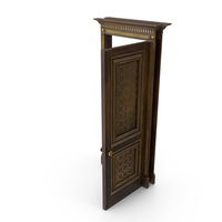 Faded Wood Decorative Door Open 90 Degrees PNG & PSD Images