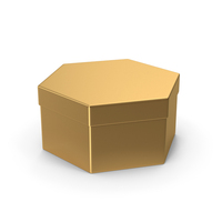 Gold Hexagon Box PNG & PSD Images