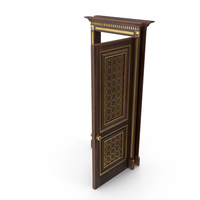 Open Chocolate Decorative Wooden Door 90 Degrees PNG & PSD Images