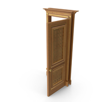 Open Decorative Cedar Wooden Door 90 Degrees PNG & PSD Images