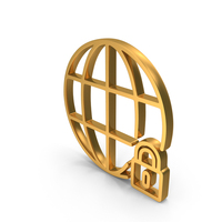 Gold Global Security Icon PNG & PSD Images