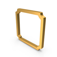 Gold Square Rounded Corners Frame Icon PNG & PSD Images