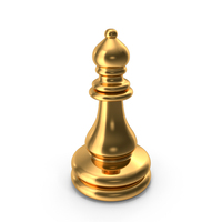 Gold Chess Bishop Piece PNG & PSD Images