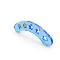 Blue Glass Two Stars Rating Symbol PNG & PSD Images