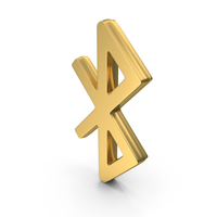Gold Metallic Bluetooth Symbol PNG & PSD Images