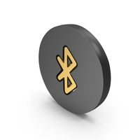 Black & Gold Round Bluetooth Icon PNG & PSD Images