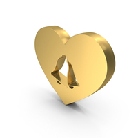 Gold Heart Notification Bell Symbol PNG & PSD Images