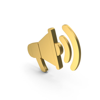 Gold Megaphone Low Volume Symbol PNG & PSD Images