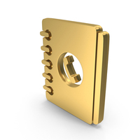 Gold Phone Contacts Diary Symbol PNG & PSD Images