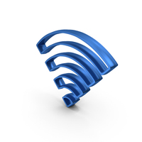 Blue Metallic WiFi Network Signal Symbol PNG & PSD Images