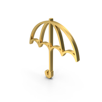 Gold Umbrella Symbol PNG & PSD Images