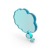 Blue Glass Thought Bubble Symbol PNG & PSD Images