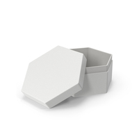 Open White Hexagonal Box PNG & PSD Images