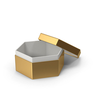 Open Gold Hexagonal Box PNG & PSD Images
