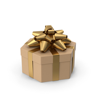 Golden Gift Box PNG & PSD Images