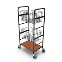 Wire Basket Trolley Black PNG & PSD Images