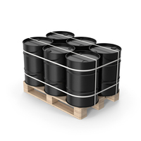 Black Barrels On Wood Pallet PNG & PSD Images