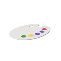 White Artist Palette PNG & PSD Images