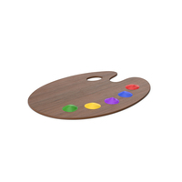 Dark Wood Artist Palette PNG & PSD Images
