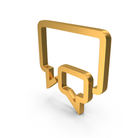 Comments Message Icon Gold PNG & PSD Images