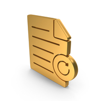 Gold Text Document Refresh Icon PNG & PSD Images
