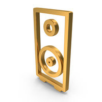 Gold Computers Speaker Outline Icon PNG & PSD Images