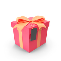Plastic Cube Shaped Gift Box With Label PNG & PSD Images