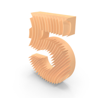 Wavy Shaped Number 5 PNG & PSD Images