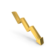 Stock Market Loss Arrow Gold PNG & PSD Images