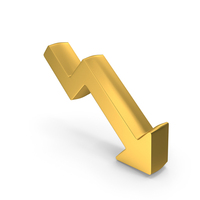 Gold Stock Market Loss Arrow Symbol PNG & PSD Images