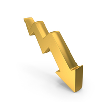Gold Stock Market Loss Arrow Symbol PNG & PSD Images