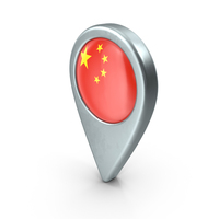 China Location Pin With Flag PNG & PSD Images